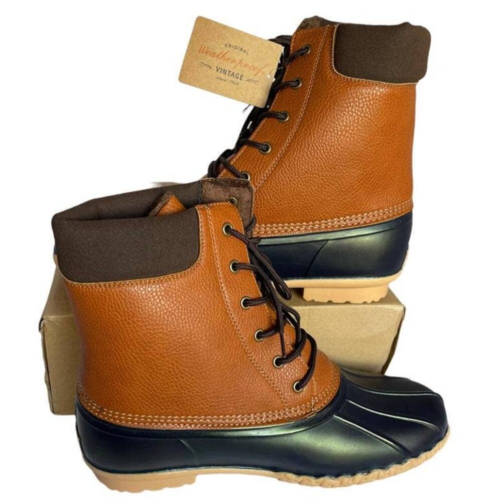 💎✨SALE✨💎NEW IN BOX Weatherproof ADAM2 Tan/Navy Men's boots size 8 - Picture 2 of 8